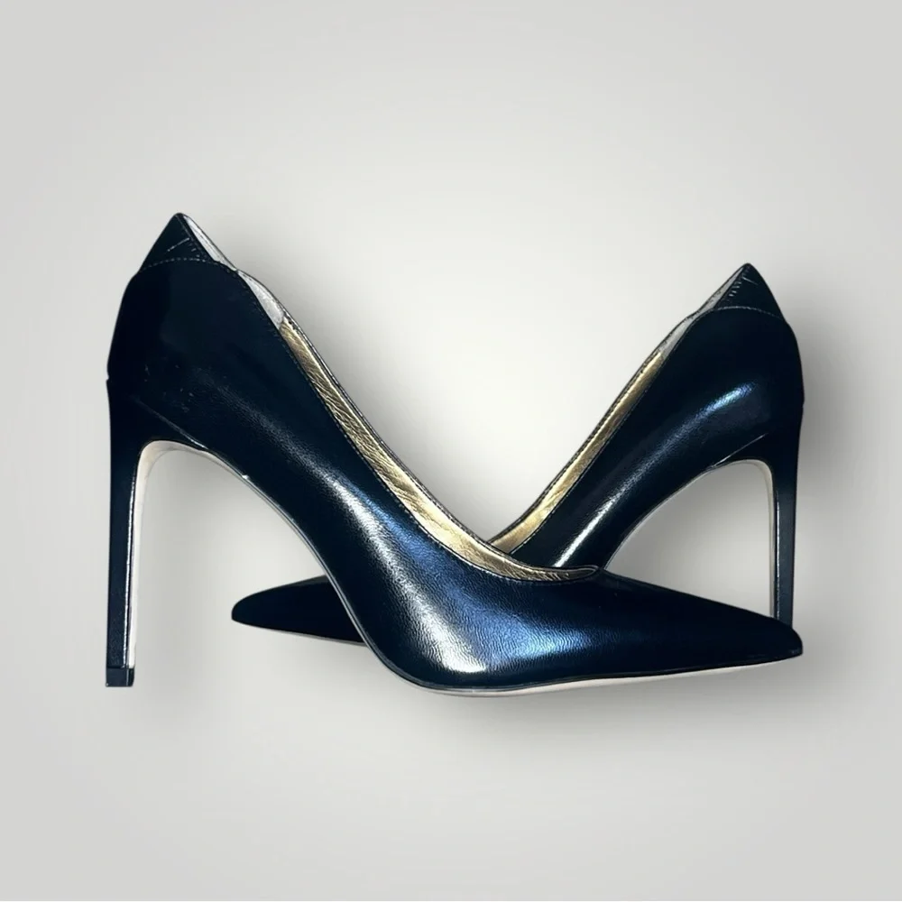 Sam Edelman Pointed Toe Black Leather Stiletto Pump Heels Women’s 7 - Picture 1 of 6